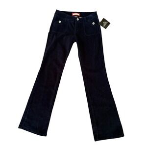 Jordache Y2K Navy Blue Corduroy Low Rise Flare Pants Sz 5/6 NWT 70s Revival Fall